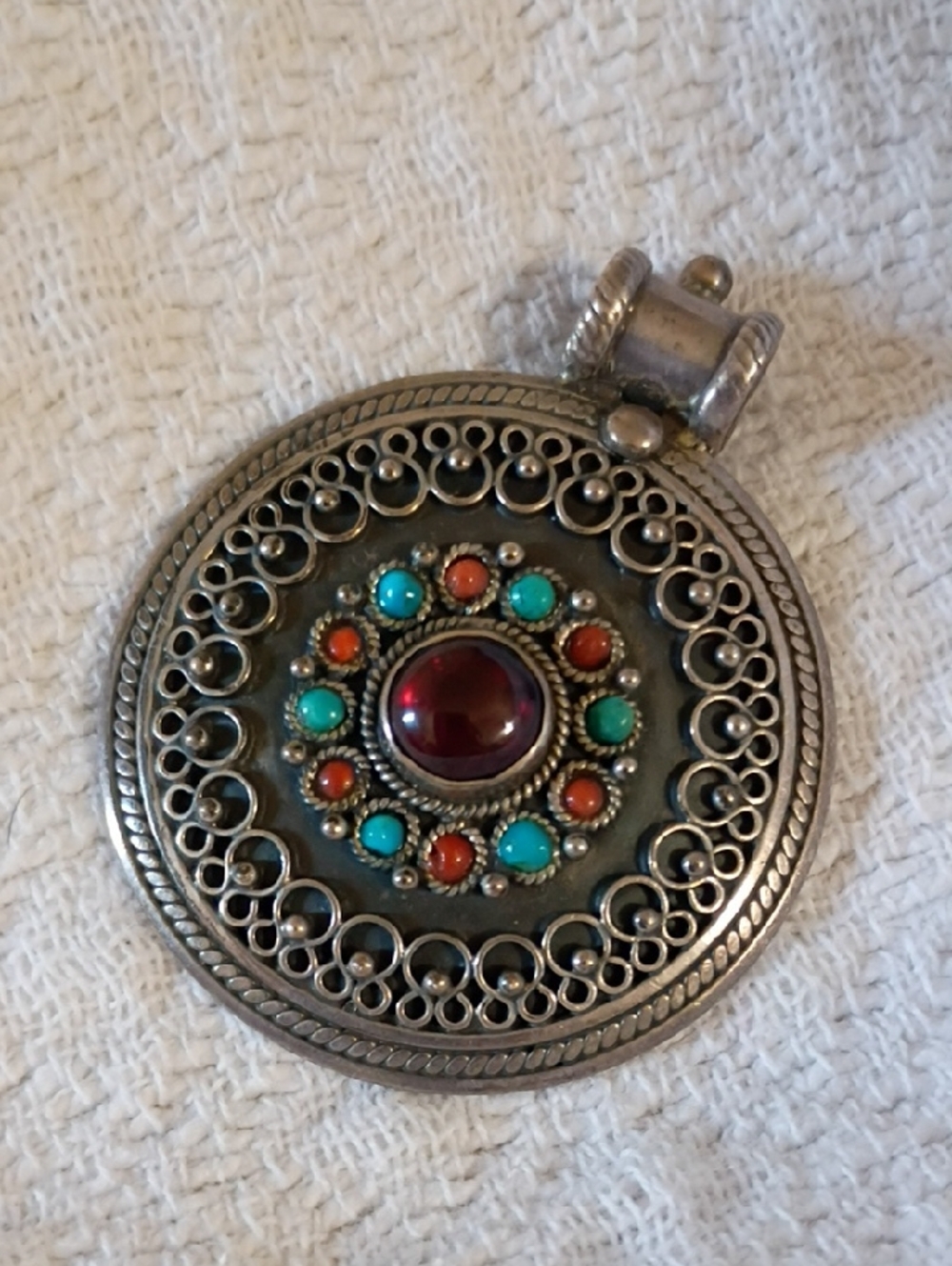Vintage Tibetan Sterling Silver Pendant